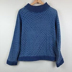 Blue Willi's Sweater Women's Medium Blue Knit Long Sleeve Cozy Preppy Pullover